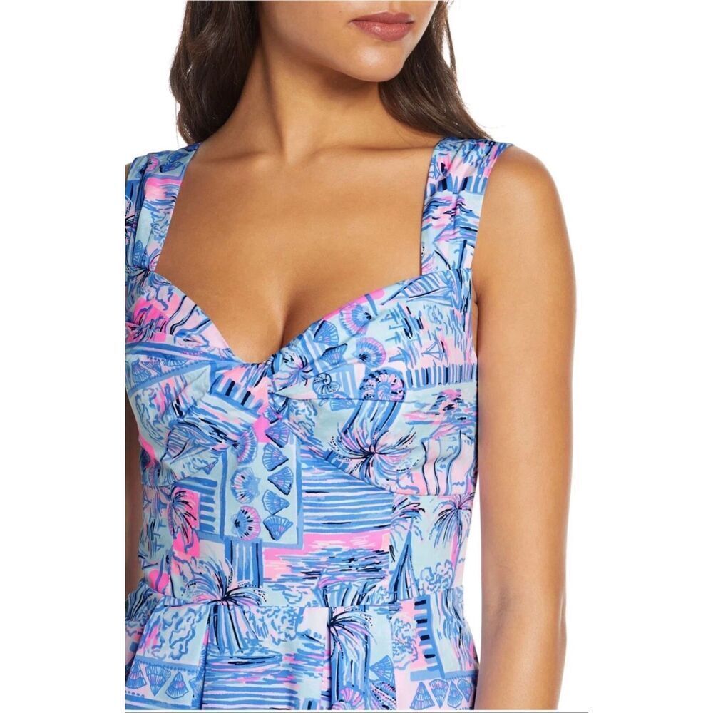 Lilly Pulitzer Cyndi Whisper Blue Yeah Buoy Nautical Fit & Flare Dress 0 - Picture 10 of 15